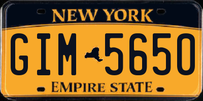 NY license plate GIM5650