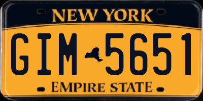 NY license plate GIM5651