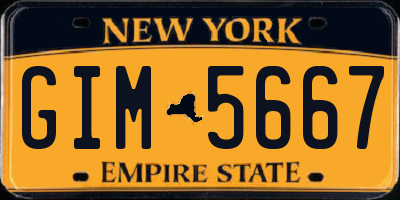 NY license plate GIM5667