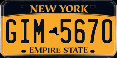 NY license plate GIM5670