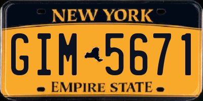 NY license plate GIM5671