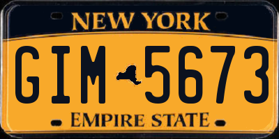NY license plate GIM5673