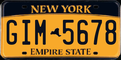 NY license plate GIM5678