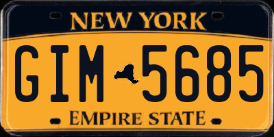 NY license plate GIM5685
