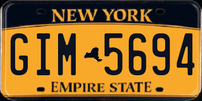 NY license plate GIM5694
