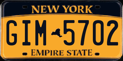 NY license plate GIM5702