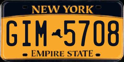 NY license plate GIM5708