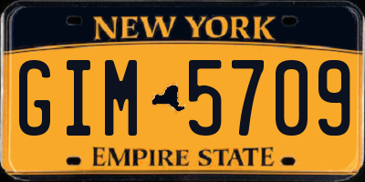 NY license plate GIM5709