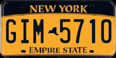 NY license plate GIM5710