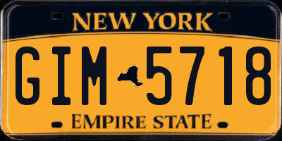 NY license plate GIM5718