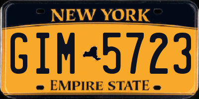 NY license plate GIM5723