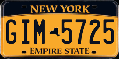 NY license plate GIM5725
