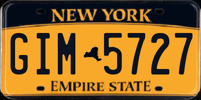 NY license plate GIM5727