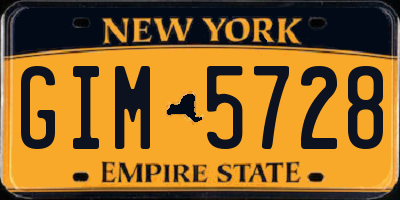 NY license plate GIM5728