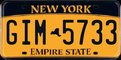 NY license plate GIM5733