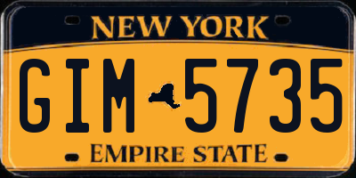 NY license plate GIM5735