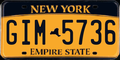 NY license plate GIM5736