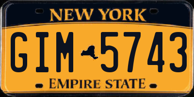 NY license plate GIM5743