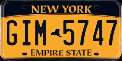 NY license plate GIM5747