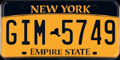 NY license plate GIM5749