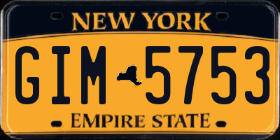 NY license plate GIM5753