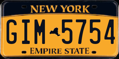 NY license plate GIM5754