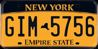 NY license plate GIM5756