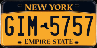 NY license plate GIM5757