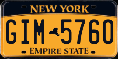 NY license plate GIM5760