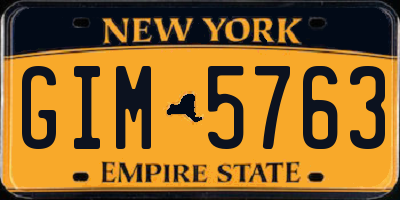 NY license plate GIM5763