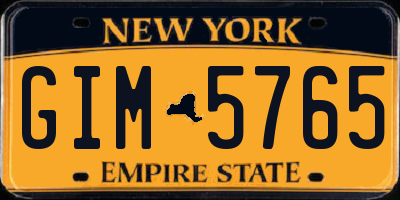 NY license plate GIM5765