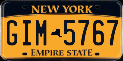 NY license plate GIM5767