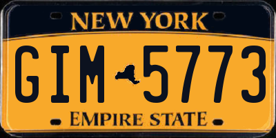 NY license plate GIM5773