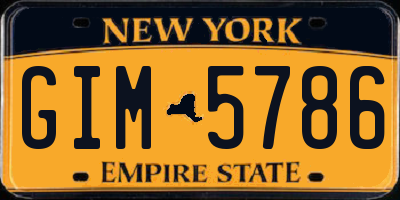 NY license plate GIM5786