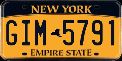 NY license plate GIM5791
