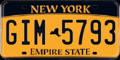 NY license plate GIM5793