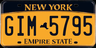 NY license plate GIM5795