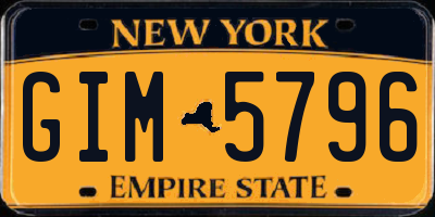 NY license plate GIM5796