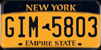 NY license plate GIM5803
