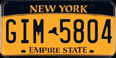 NY license plate GIM5804