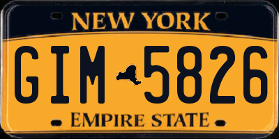 NY license plate GIM5826