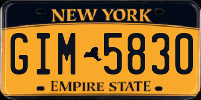 NY license plate GIM5830