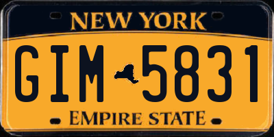 NY license plate GIM5831