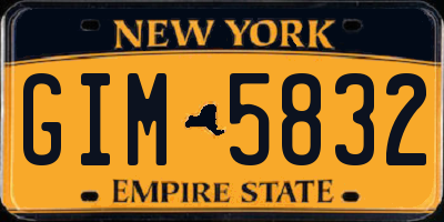 NY license plate GIM5832