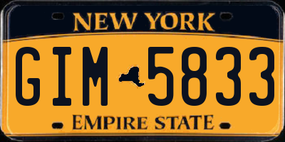 NY license plate GIM5833
