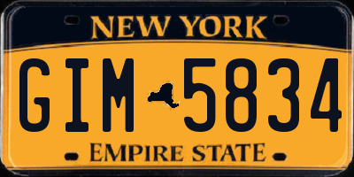 NY license plate GIM5834