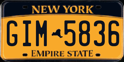 NY license plate GIM5836