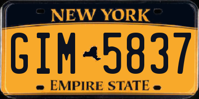 NY license plate GIM5837