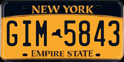 NY license plate GIM5843