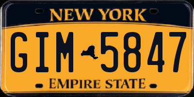NY license plate GIM5847